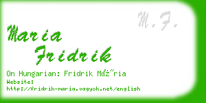 maria fridrik business card